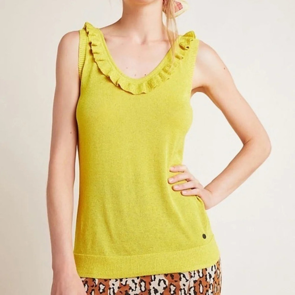 Anthropologie Numph Shimmer Pink Sweater Tank M - Picture 1 of 7